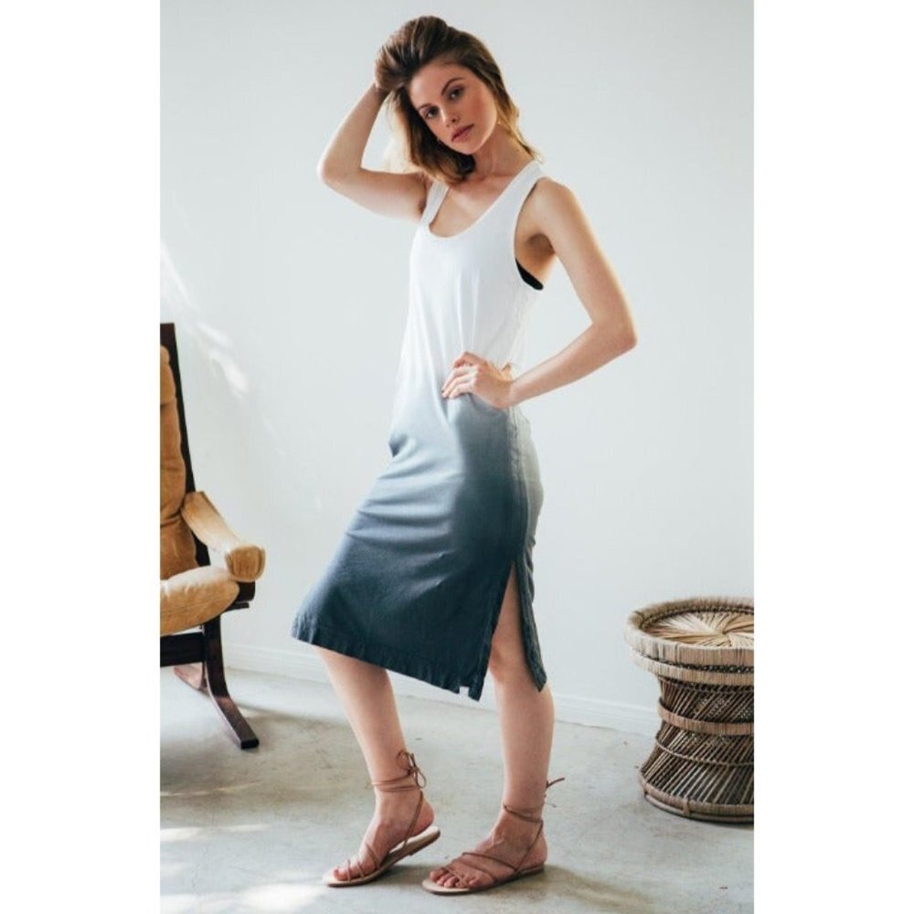 Jason Scott Racerback Dress - dye Washed charcoal‎  multi- size S